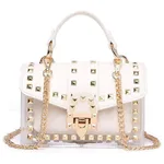 Transparent studded shoulder bag - White