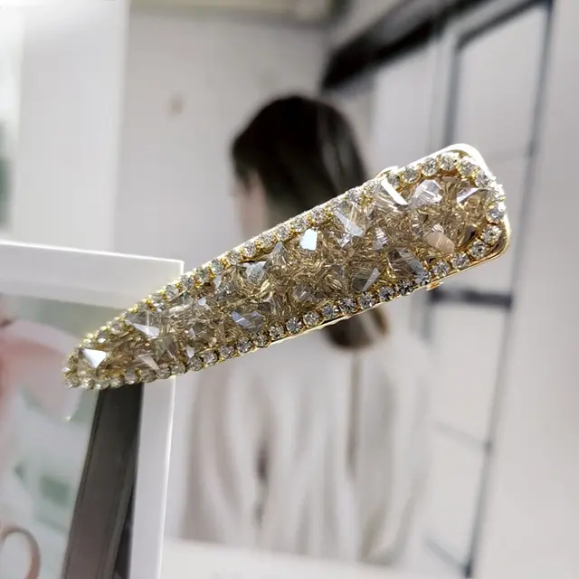 Crystal Duckbill Hair Clip Grey - Shop at LoveMi