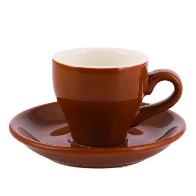 Restaurant set coffee cup and dish ceramics - Brown