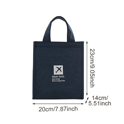 Oxford Canvas Student Lunch Bag Navy Blue - Shop at LoveMi