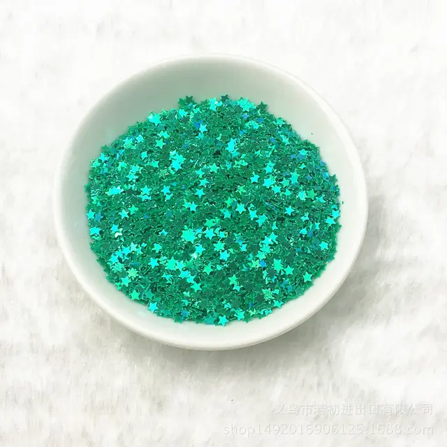 3mm five pointed star sequin nail patch Color Dark Green - Shop at LoveMi