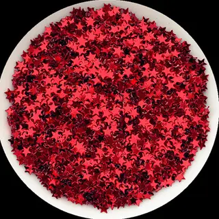 3mm five-pointed star sequin nail patch - Red