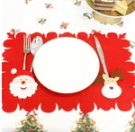 Non-woven Santa Claus table mat - Santa Claus And Deer