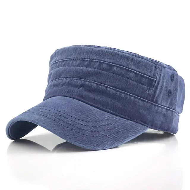 Flat cap male military cap hat - Blue