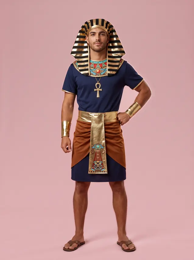 Egyptian Pharaoh Costume Tunic for Men Navy Blue Pharaoh Clothes - Shop at LoveMi