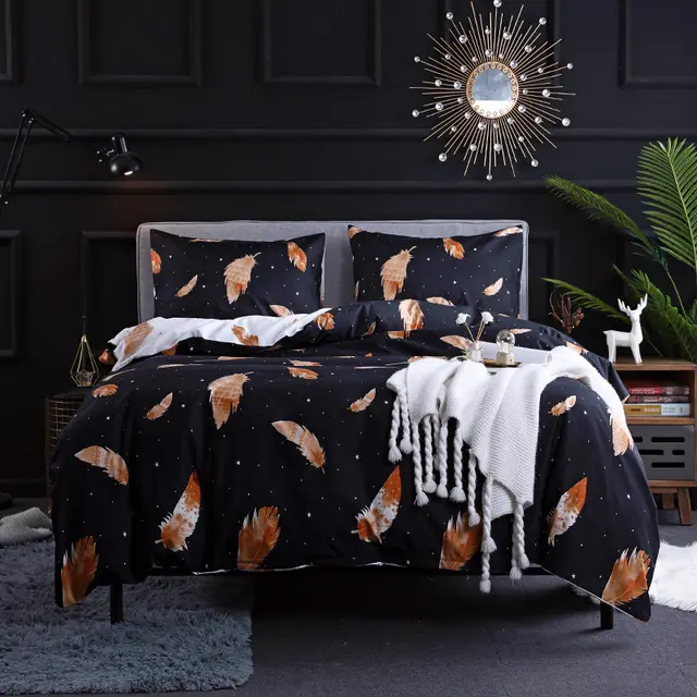 Reactive printing bedding set Feather - Shop at LoveMi