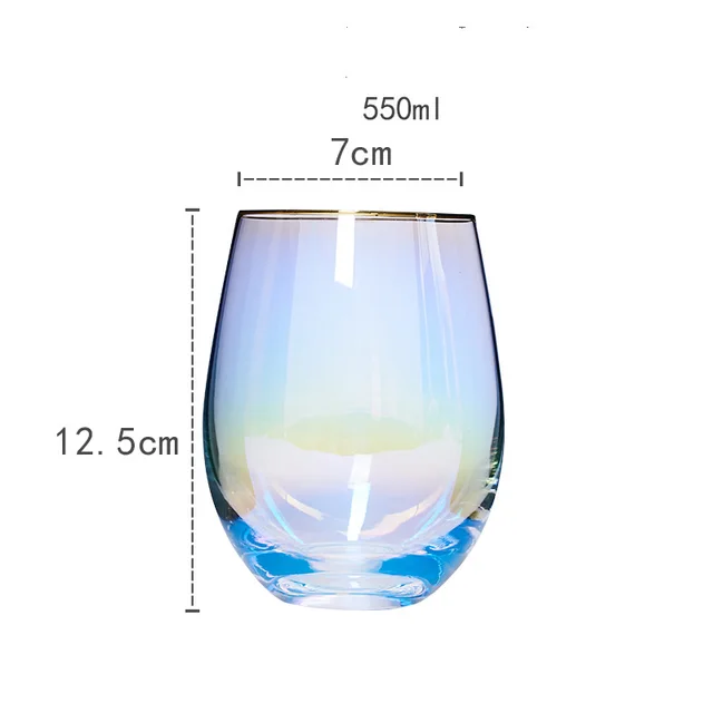Nordic Colorful Glass Rainbow Glass Family Drinking Water Cup Dazzling Cup - Golden Rainbow