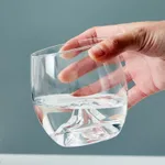 Nordic Colorful Glass Rainbow Glass Family Drinking Water Cup Dazzling Cup - Transparent Snow Mountain