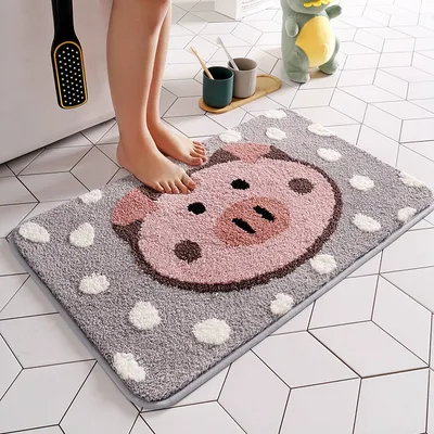 Bathroom absorbent non slip mat Pig - Shop at LoveMi