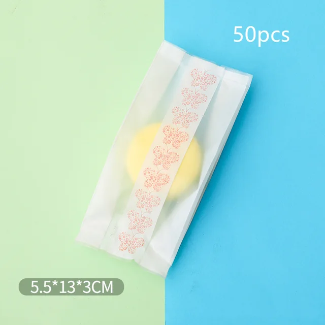 50 Thick bakery packaging bags snack snack bags - Butterfly White