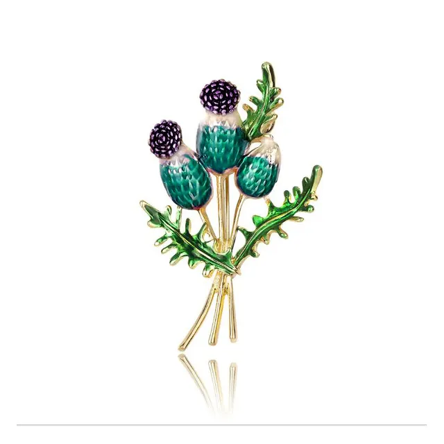 Imitation enamel brooch - Green
