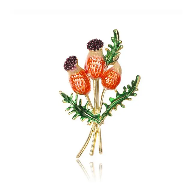 Imitation enamel brooch - Orange