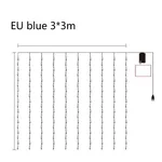 LED water lamp waterfall star string lamp - Blue