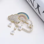 Rainbow Zircon Brooch - Golden