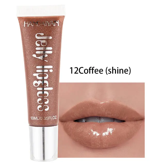 Jelly glass mirror moisturizing lip gloss Coffee - Shop at LoveMi