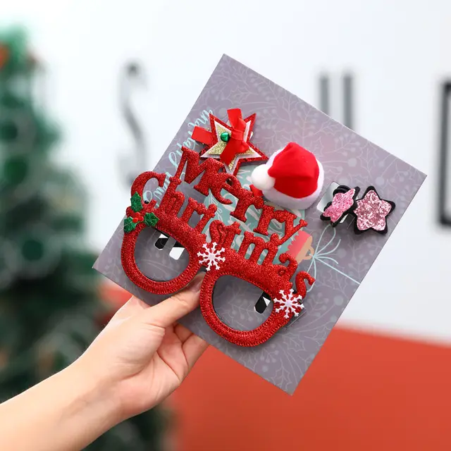 Christmas ornament hairpin hairpin glasses - Letter