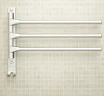 Free punch rotating towel rack - 3 Arms