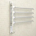 Free punch rotating towel rack - 4 Arms