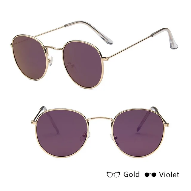 Women Retro Sunglasses - Gold + Purple