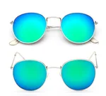 Women Retro Sunglasses - Silver + Green