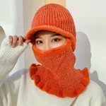 Velvet chenille warm knitted hat - Orange