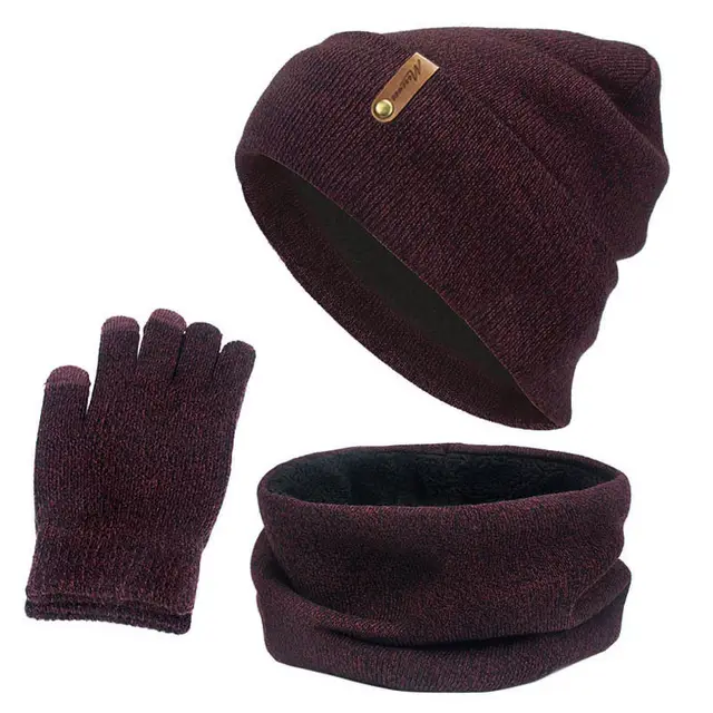 Touch screen gloves - Wine Red A