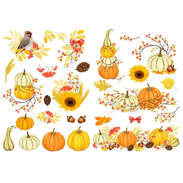 Christmas Autumn Leaves Wall Sticker - Pk517