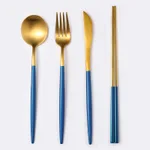Cutlery spoon set - Blue Gold A