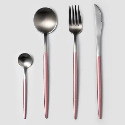 Cutlery spoon set Powder Silver B - Shop at LoveMi