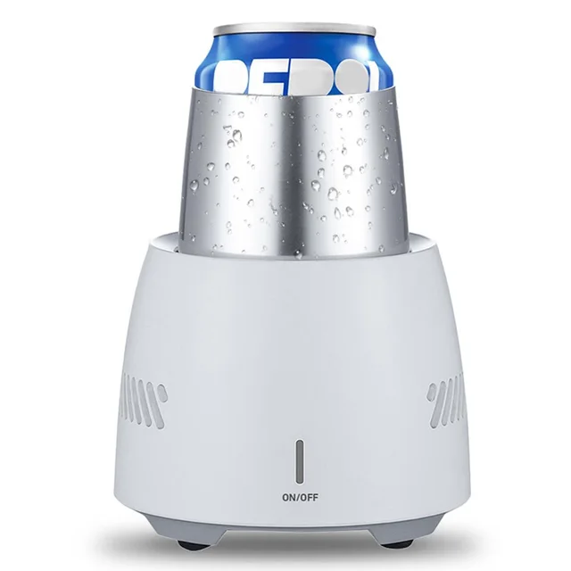 Portable Fast Cooling Cup Electronic Refrigeration Cooler for Beer Wine Beverage Mini Electric Drink Cooler Cup Instant Cooling - White