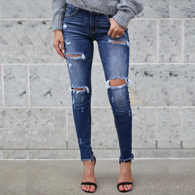 Women's jeans pants - 01 Navy Blue