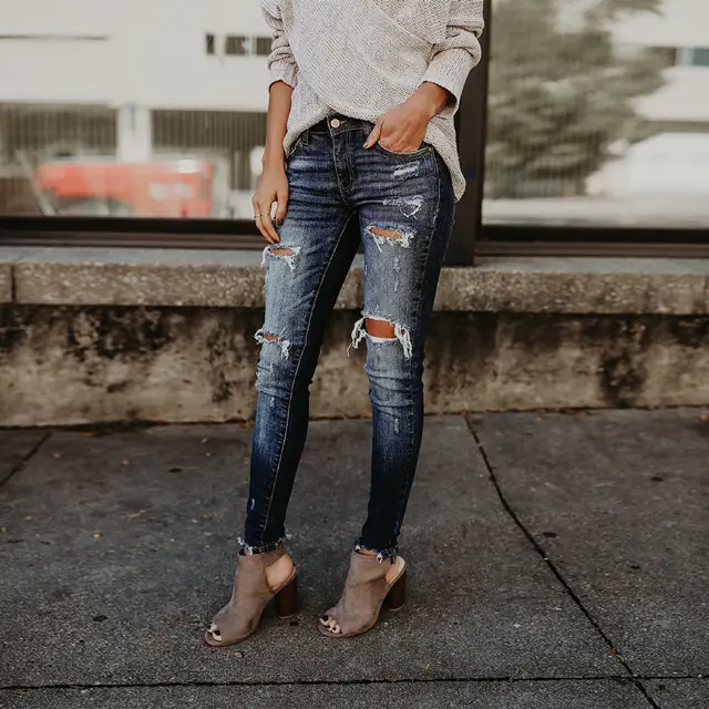 Women's jeans pants - 03 Navy Blue