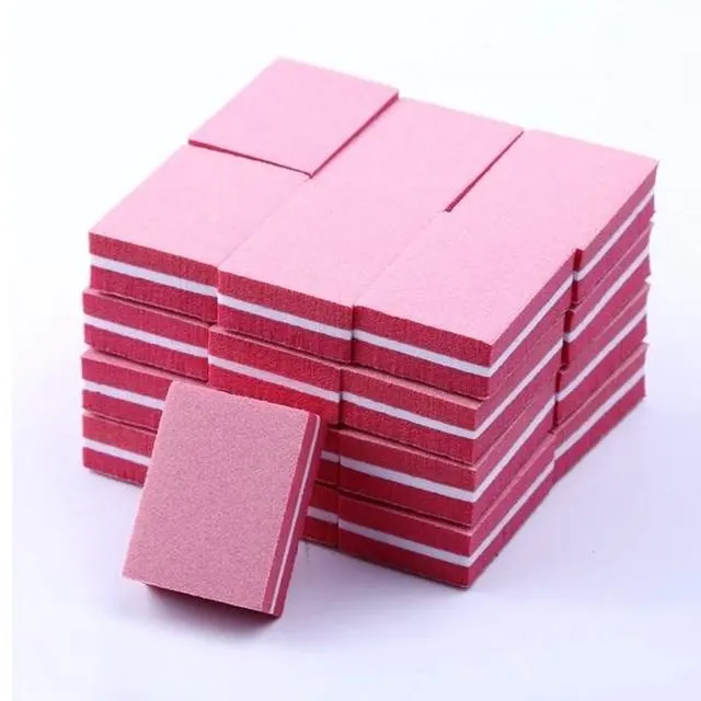 Two-sided mini nail file block - Rose Red