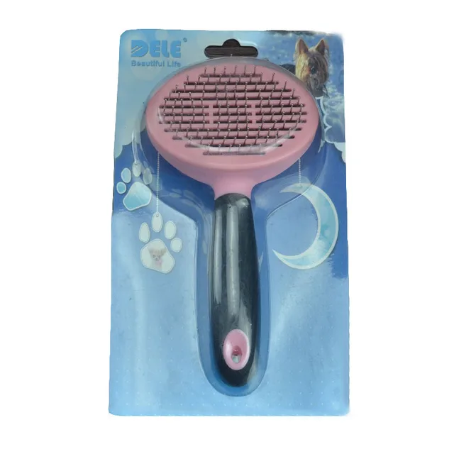Steel Needle Round Head Massage Hair Removal Comb - Pink