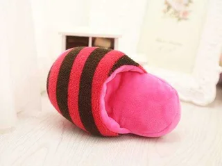 Dazzle colour stripe slipper - Pink Brown