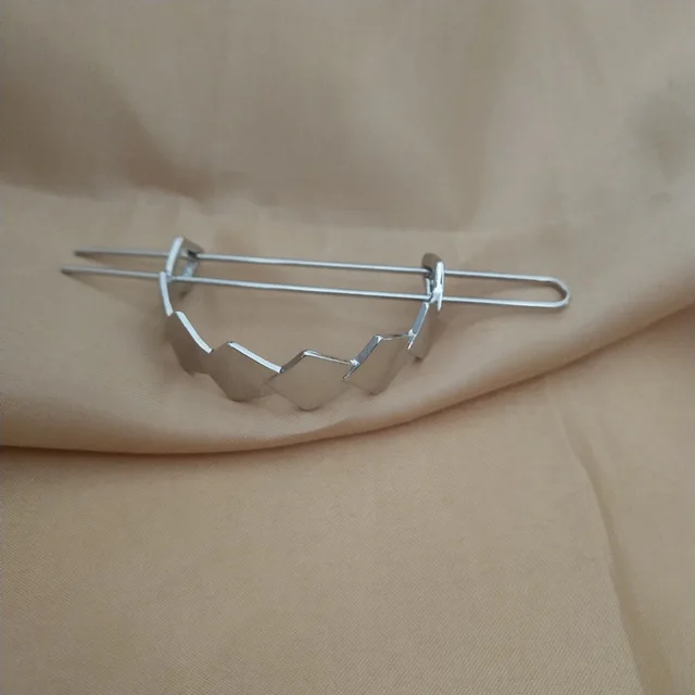 Wooden hairpin ball head fashion hairband Silver Grid - Shop at LoveMi
