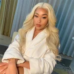 Wig female long curly hair big wave hood - Gold