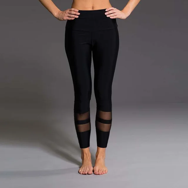 Looped mesh stitching yoga pants Black - Shop at LoveMi