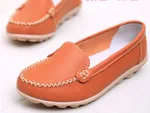 Women's wear comfortable and soft leather shoes - Orange