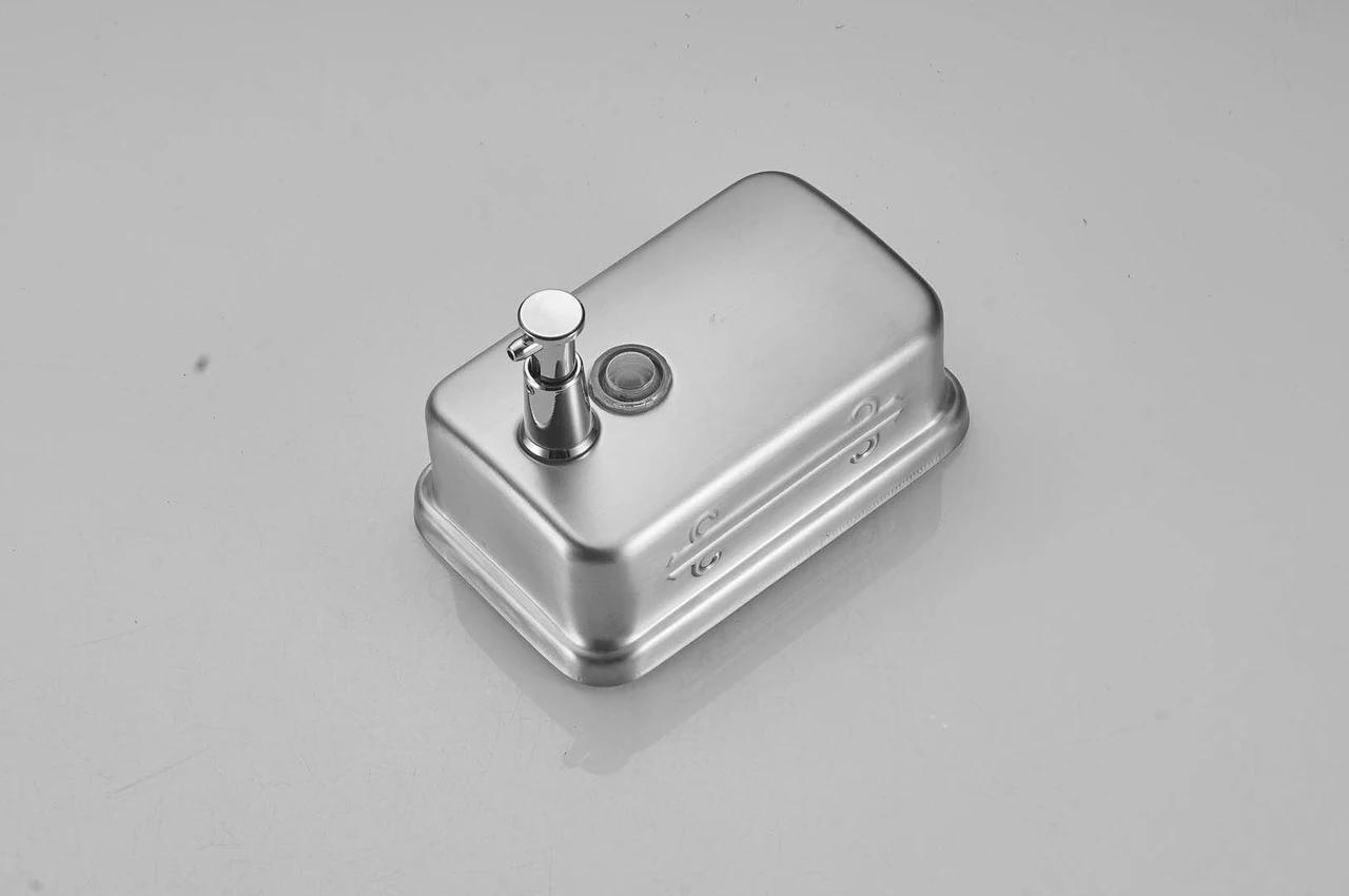 Round Square Single Head Bathroom Soap Dispenser - Silvery