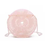 Round Acrylic Hollow Shoulder Bag - Pink