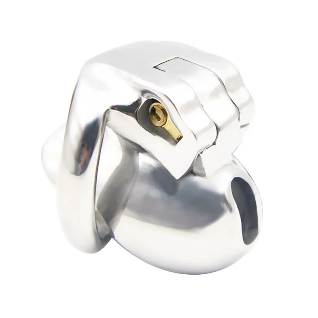 Men's Ultra-Micro Stainless Steel Chastity Lock - Silver