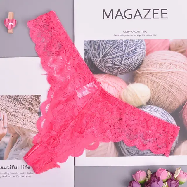 Adjusted Cozy Lace Briefs G Thongs Underwear Lingerie For Women Pink - Shop at LoveMi