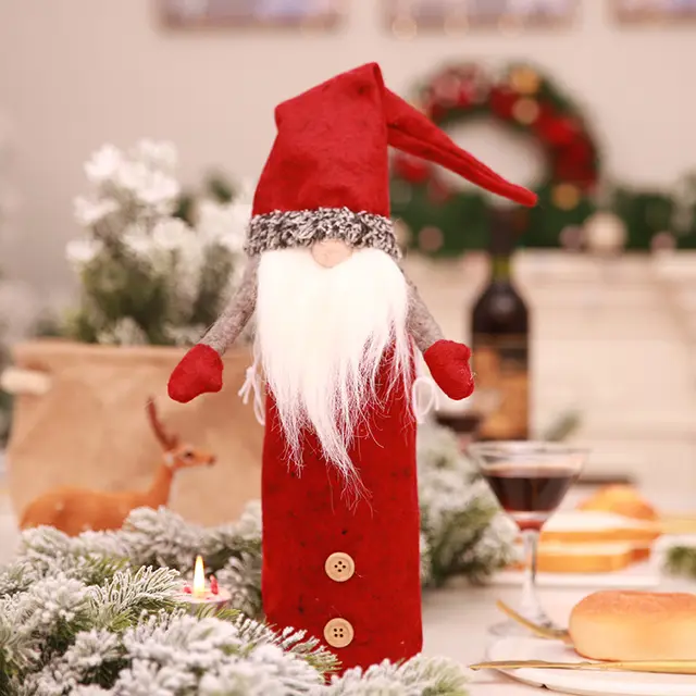 Christmas decoration articles no face doll - Red