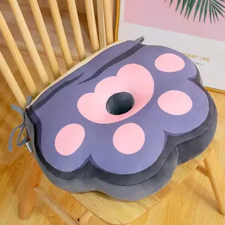 Cute Cat Paw Cushion Floor Office Chair Cushion - Grey A