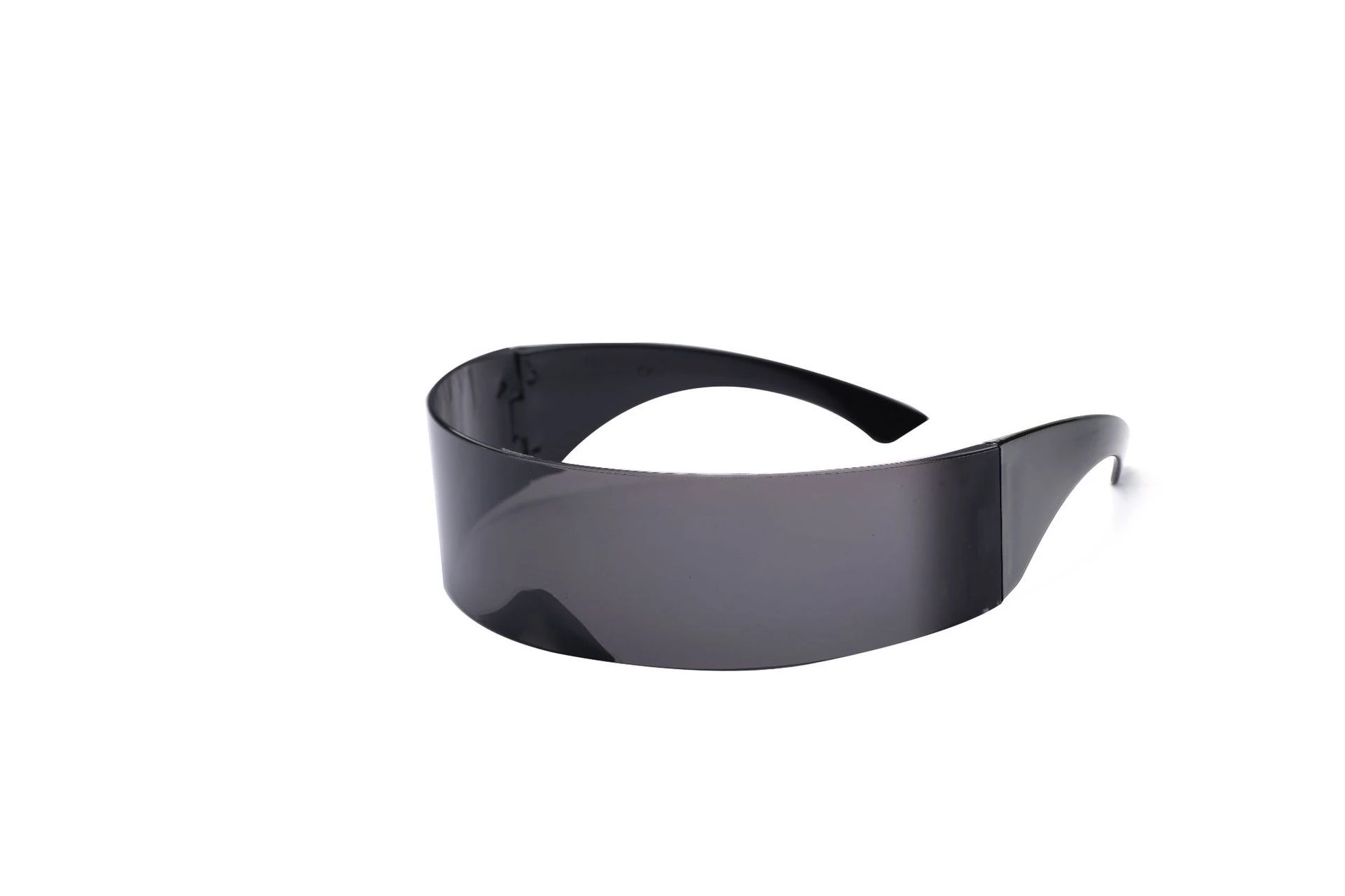 Ladies Mens Black Frame Wrap Sunglasses One Piece Shades Flat Top Novelty Costume Party Funny Strange - Black