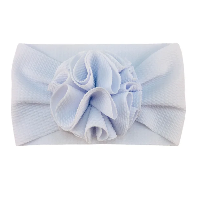 Twill bubble flower headband - White