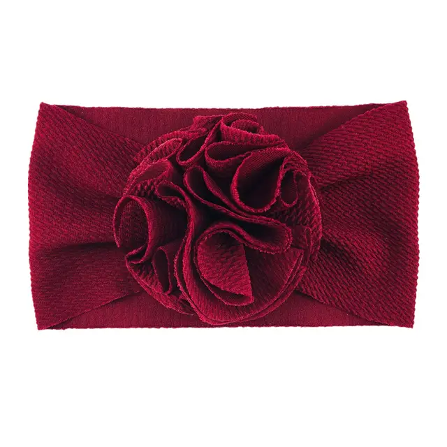 Twill bubble flower headband Wine Red - Shop at LoveMi