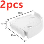 Bathroom triangle shelf bathroom corner storage rack Powerful suction cup placement board - White 2Pcs