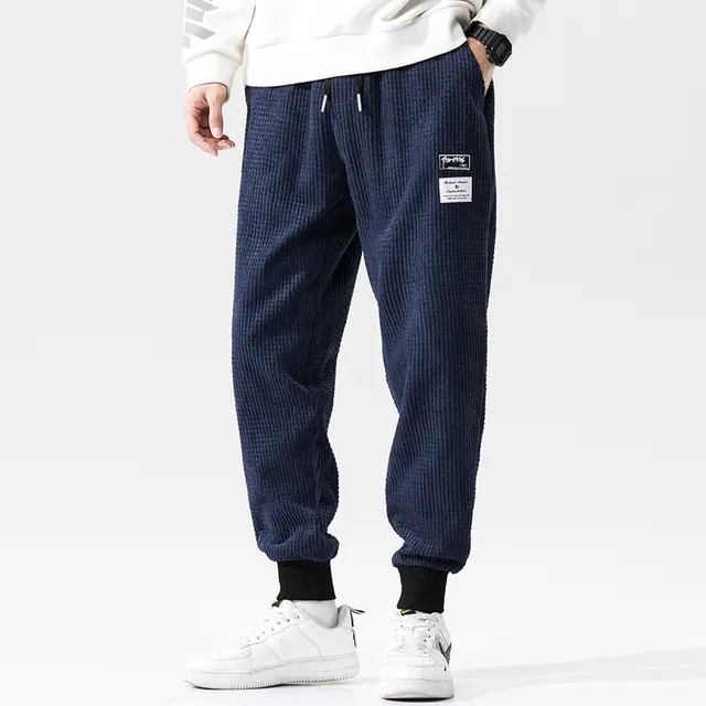 Men's workwear sports corduroy casual pants - By666 Dark Blue